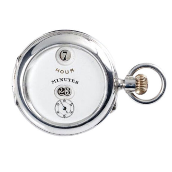 Swiss silver lever pocket watch with digital indication Circa 1890 Swiss silver lever pocket watch with digital indication Circa 1890
