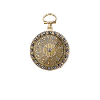 English gold open faced paste set pocket watch Circa 1830