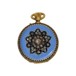 Swiss miniature gold hunting cased pocket watch Circa 1868
