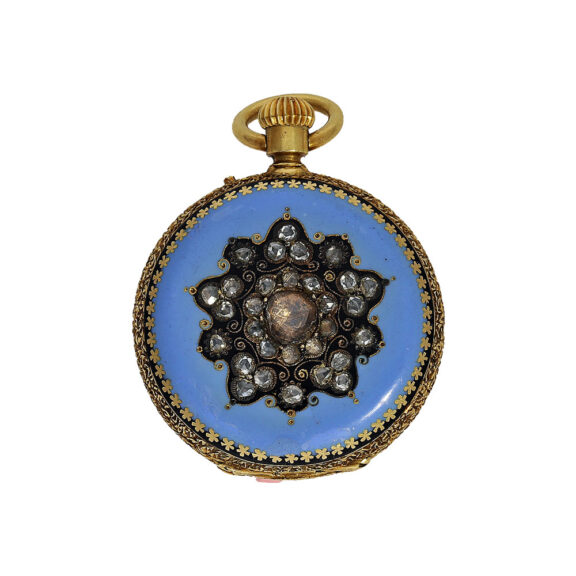 Swiss miniature gold hunting cased pocket watch Circa 1868