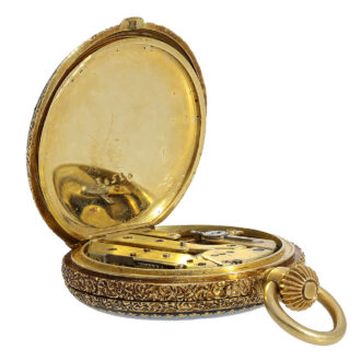 Swiss miniature gold hunting cased pocket watch Circa 1868