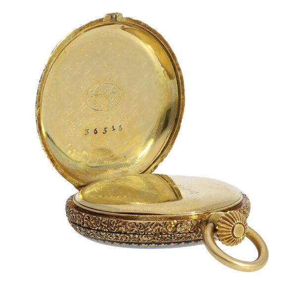 Swiss miniature gold hunting cased pocket watch Circa 1868 Swiss miniature gold hunting cased pocket watch Circa 1868