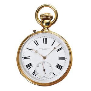 Swiss gold watch with engraved monogram Circa 1885 