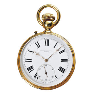 Swiss gold watch with engraved monogram Circa 1885 