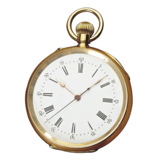 Swiss gold open faced watch with centre seconds Circa 1864