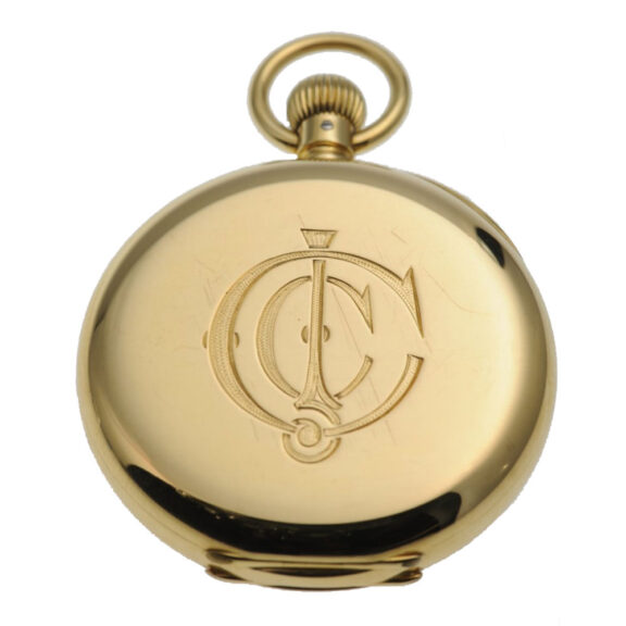 Swiss gold open faced watch with centre seconds Circa 1864 Swiss gold open faced watch with centre seconds Circa 1864