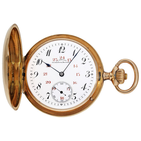 German 14K gold hunting cased lever pocket watch Circa 1900
