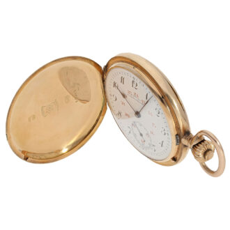German 14K gold hunting cased lever pocket watch Circa 1900