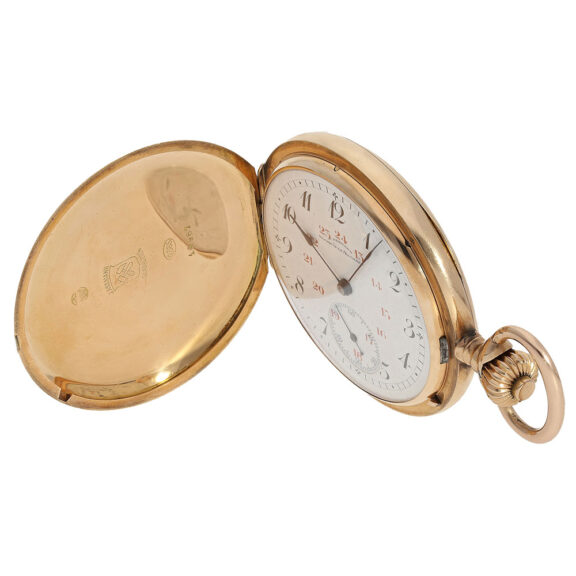 German 14K gold hunting cased lever pocket watch Circa 1900 German 14K gold hunting cased lever pocket watch Circa 1900