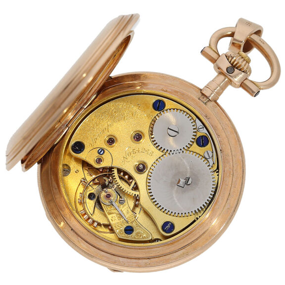 German 14K pink gold lady's full hunter pocket watch Circa 1900 German 14K pink gold lady's full hunter pocket watch Circa 1900