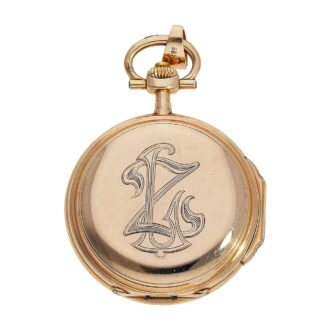 German 14K pink gold lady's full hunter pocket watch Circa 1900
