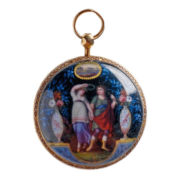 Swiss gold and enamel open faced watch Circa 1770