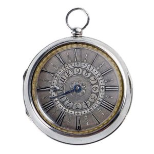 English silver pair cased verge watch with alarm Circa 1700