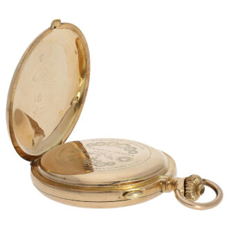 Swiss gold hunting cased repeating chronograph Circa 1900