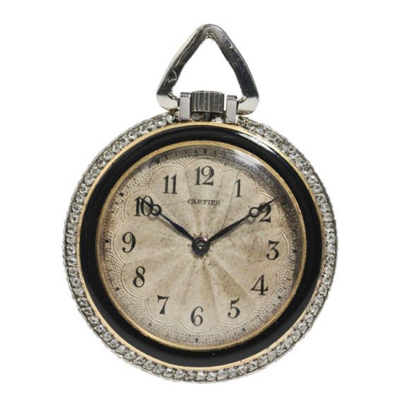 French gold and black enamel open faced watch Circa 1910