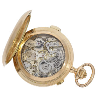 Swiss gold hunting cased repeating chronograph Circa 1900