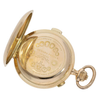 Swiss gold hunting cased repeating chronograph Circa 1900