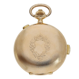 Swiss gold hunting cased repeating chronograph Circa 1900