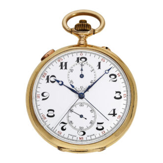 Swiss gold split-seconds chronograph pocket watch Circa 1920
