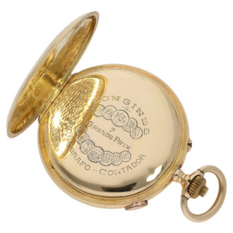 Swiss gold split-seconds chronograph pocket watch Circa 1920