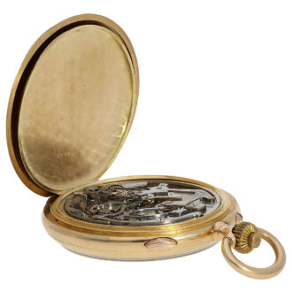 Swiss gold split-seconds chronograph pocket watch Circa 1920