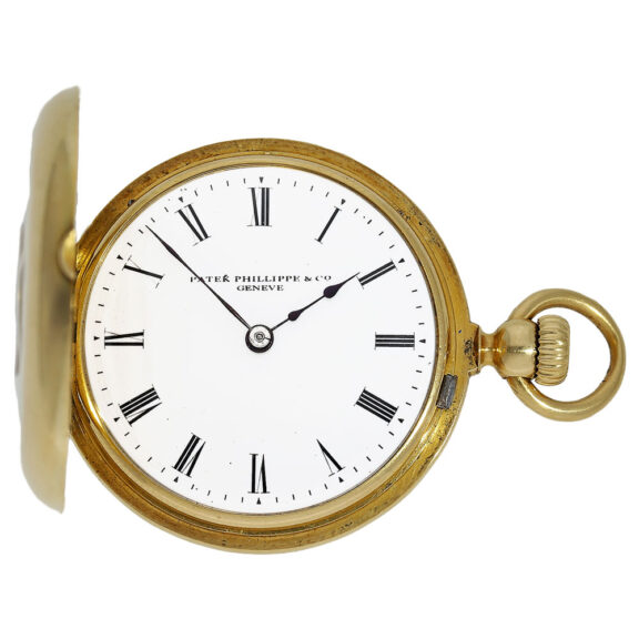 Swiss 18K gold half-hunter lady's pocket watch Circa 1863
