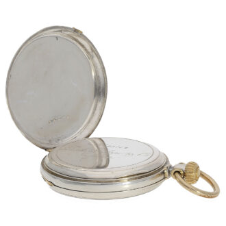Swiss silver watch with enamelled noble coat of arms Circa 1870