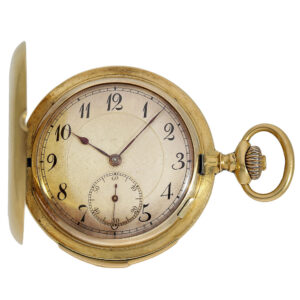 Swiss 18K gold minute repeating full hunter watch Circa 1915
