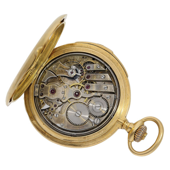 Swiss 18K gold minute repeating full hunter watch Circa 1915 Swiss 18K gold minute repeating full hunter watch Circa 1915