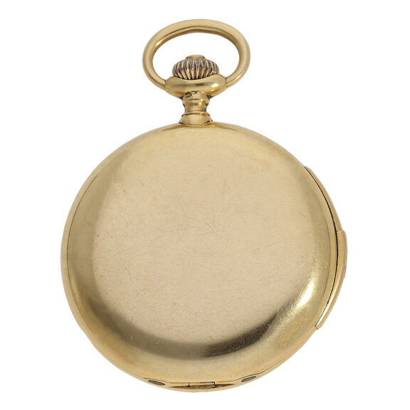 Swiss 18K gold minute repeating full hunter watch Circa 1915 Swiss 18K gold minute repeating full hunter watch Circa 1915