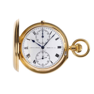 English hunting case watch with one minute tourbillon and chronograph Circa 1911