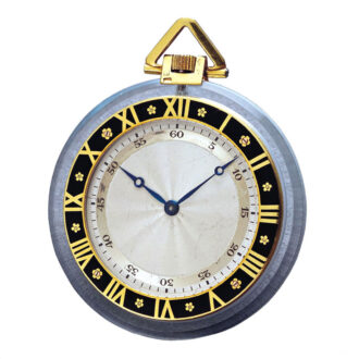 Swiss gold and enamel open faced pocket watch Circa 1940