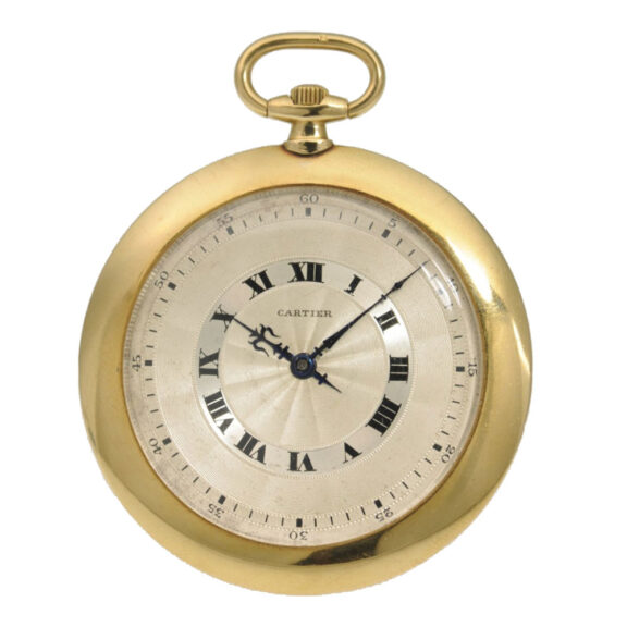 Thin French gold open faced pocket watch Circa 1925