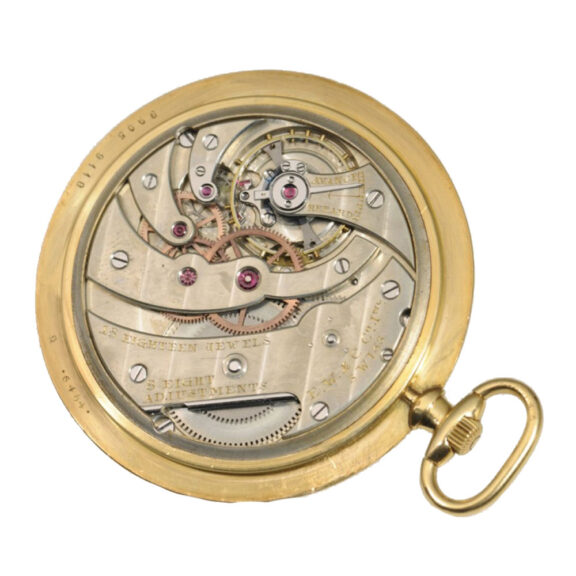 Thin French gold open faced pocket watch Circa 1925 Thin French gold open faced pocket watch Circa 1925