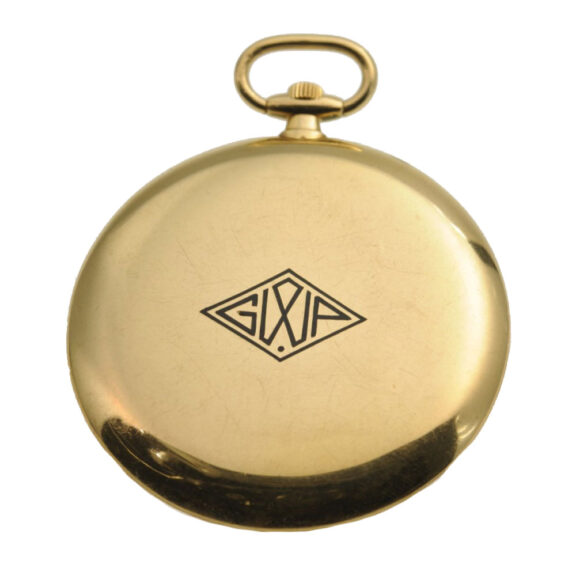 Thin French gold open faced pocket watch Circa 1925 Thin French gold open faced pocket watch Circa 1925