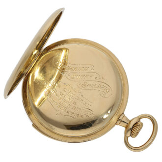 Swiss gold minute repeating keyless pocket watch Circa 1912