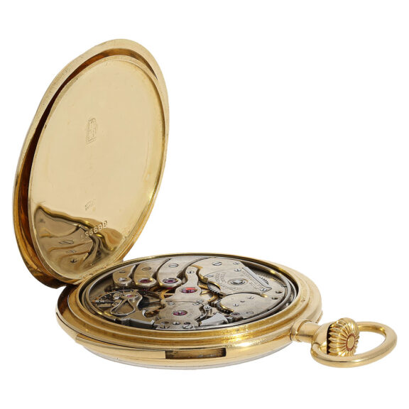 Swiss gold minute repeating keyless pocket watch Circa 1912 Swiss gold minute repeating keyless pocket watch Circa 1912