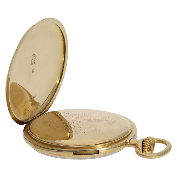 Swiss gold minute repeating keyless pocket watch Circa 1912 Swiss gold minute repeating keyless pocket watch Circa 1912