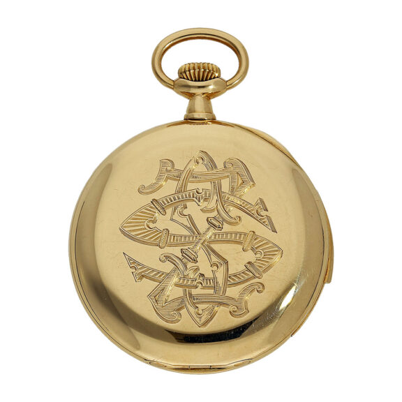 Swiss gold minute repeating keyless pocket watch Circa 1912