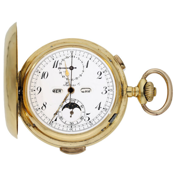 Swiss gold complicated astronomical lever watch Circa 1900