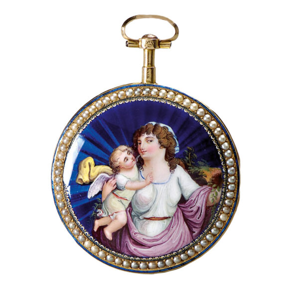 Swiss gold with a scene of virgin mary and child circa 1780