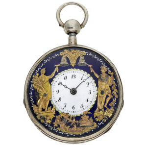 French silver repeater with automaton Jaquemarts Circa 1820