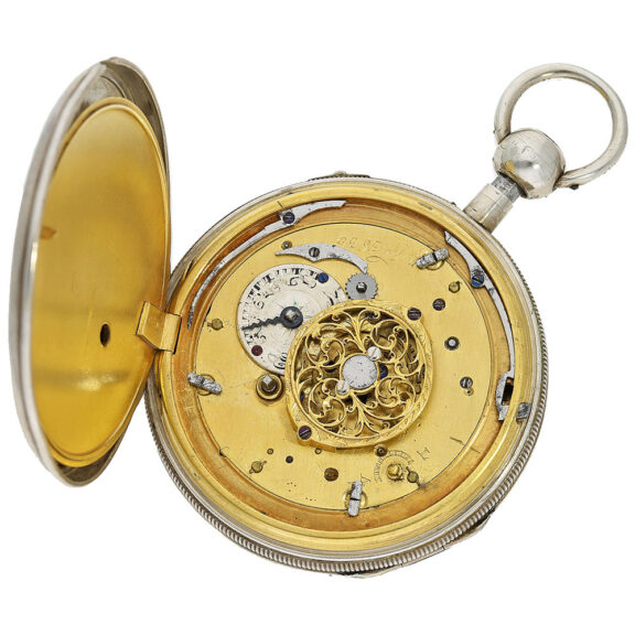 French silver repeater with automaton Jaquemarts Circa 1820 French silver repeater with automaton Jaquemarts Circa 1820