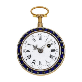 French 20K gold blue enamel repeating à-toc watch Circa 1770 French 20K gold blue enamel repeating à-toc watch Circa 1770