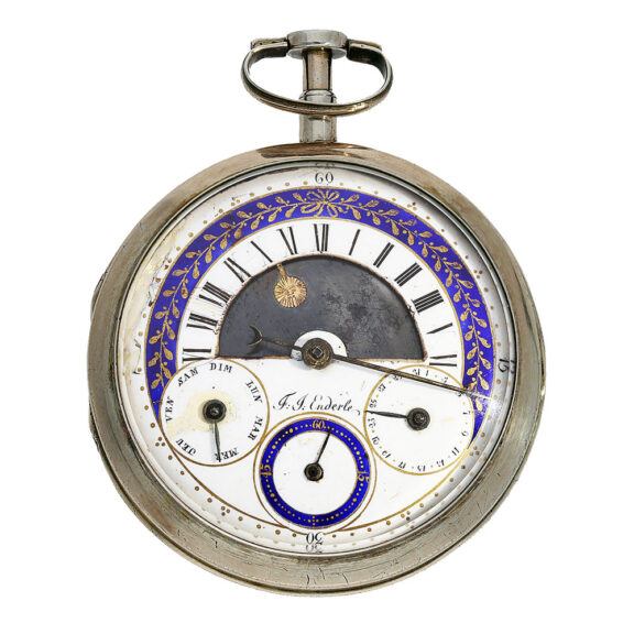 Rare German calendar watch with day/night display Circa 1780 Rare German calendar watch with day/night display Circa 1780