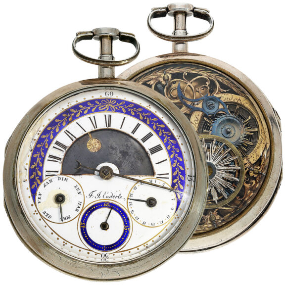 Rare German calendar watch with day/night display Circa 1780
