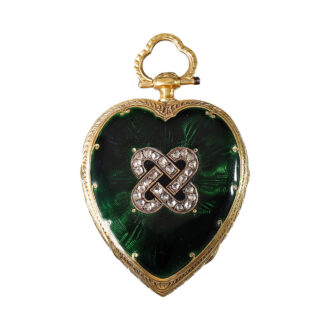 French gold and enamel watch in the shape of a heart Circa 1850