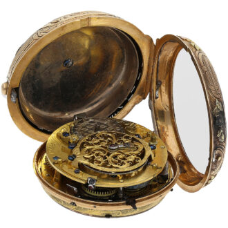 French four-coloured gold repeating verge watch Circa 1760
