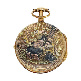 French four-coloured gold repeating verge watch Circa 1760