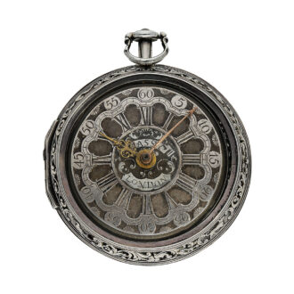 English silver pair-cased watch with champlevé dial Circa 1700